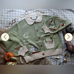 NWOT KNOCK THRICE Over the Garden Wall Little Brother Embroidered Cardigan 3XL